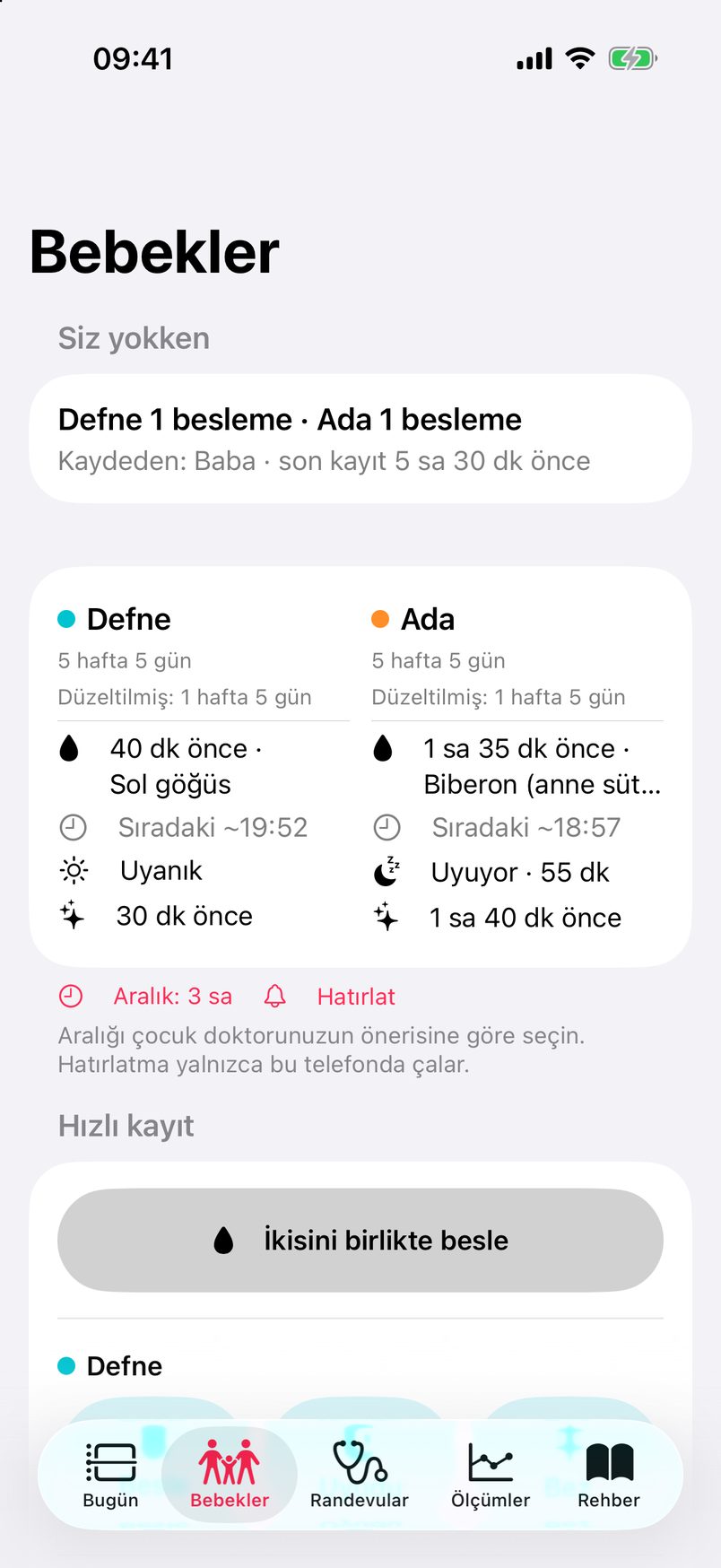Bebekler ekranı